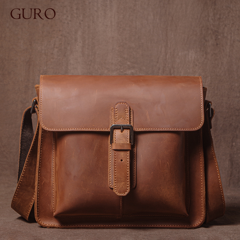 Luxury Bags For Men - GURO Luxury Brand Genuine Leather Shoulder