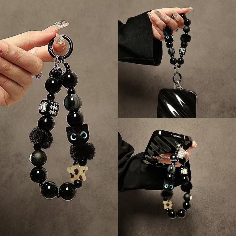 Luxury Bags And Accessories - [YY999]Luxury Black Fluffy Cat Mobile Phone