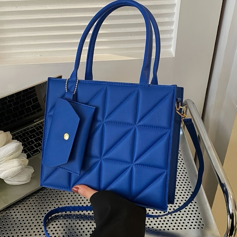 Stylish Quilted Tote Bag, Stru - đánh giá và giá Structured Handbag Top Handle