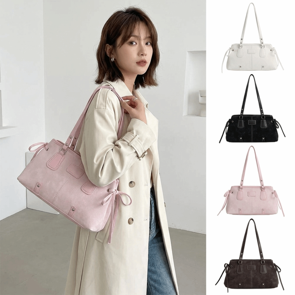 Korean Style Faux Leather Tote - đánh giá và giá Structured Handbag Top Handle
