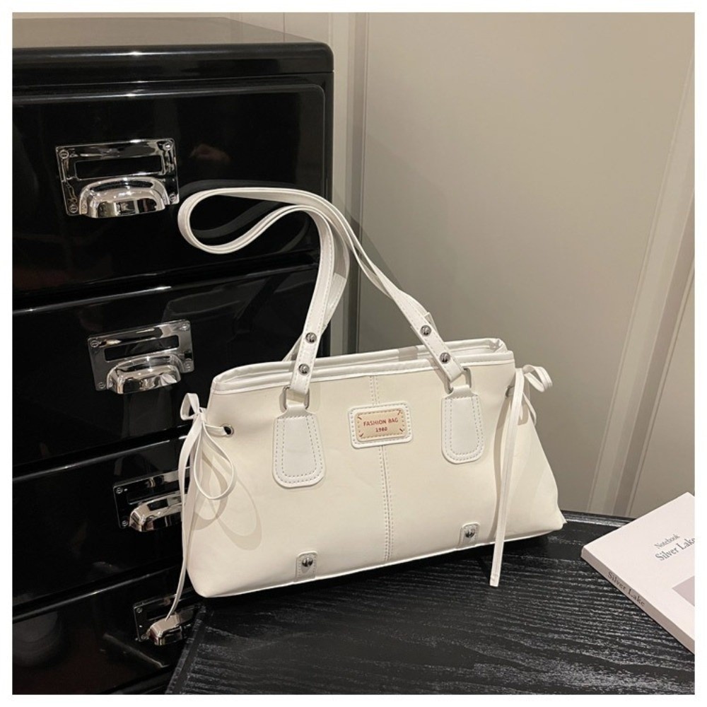 Minimalist Faux Leather Tote B - đánh giá và giá Structured Handbag Top Handle