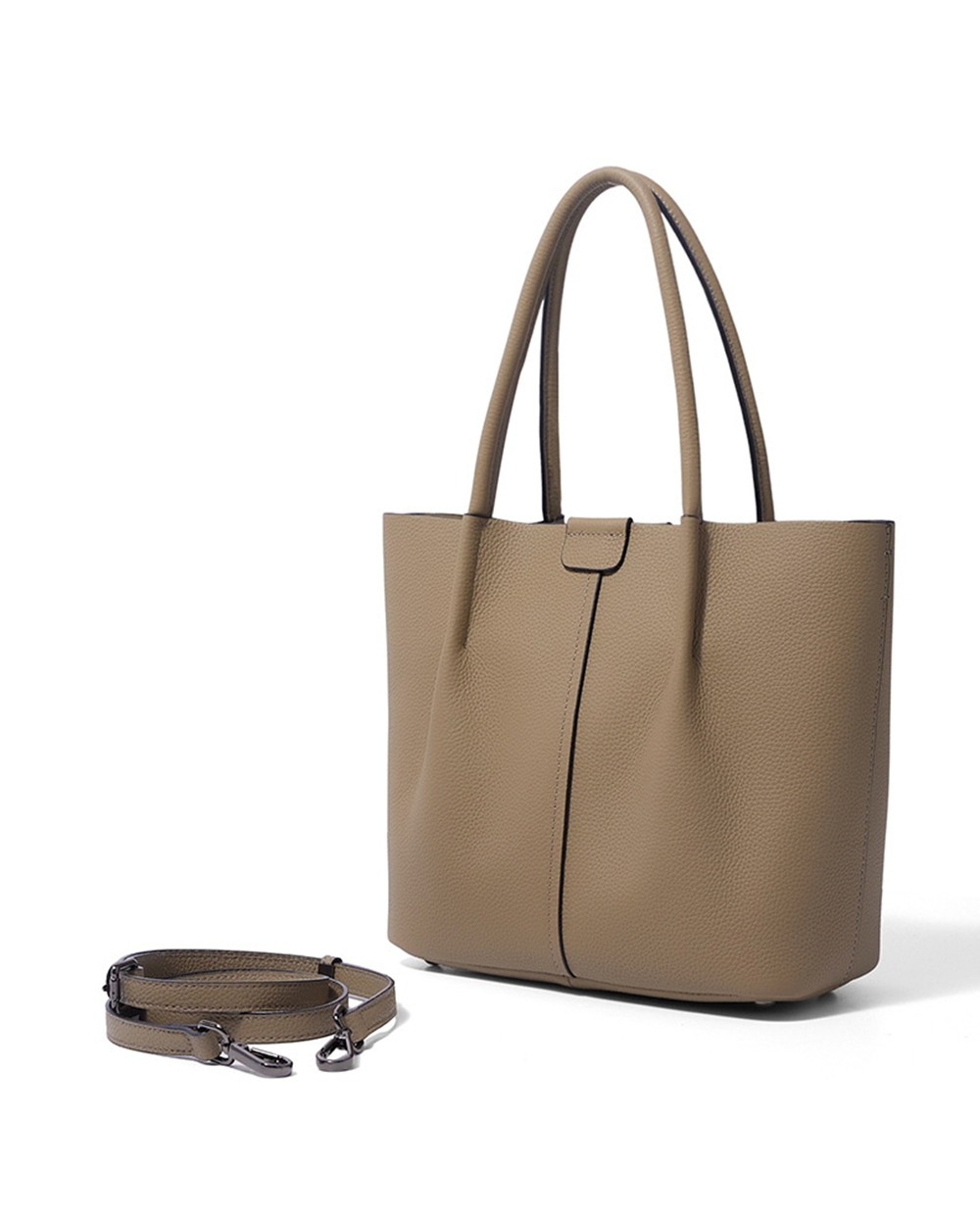 Textured Genuine Leather Handb - đánh giá và giá Structured Handbag Top Handle