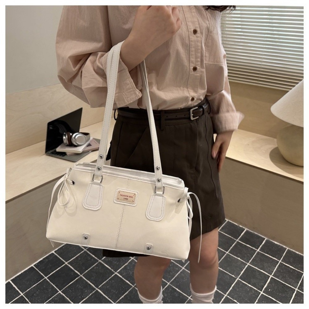 Korean Style Faux Leather Tote - đánh giá và giá Structured Handbag Top Handle