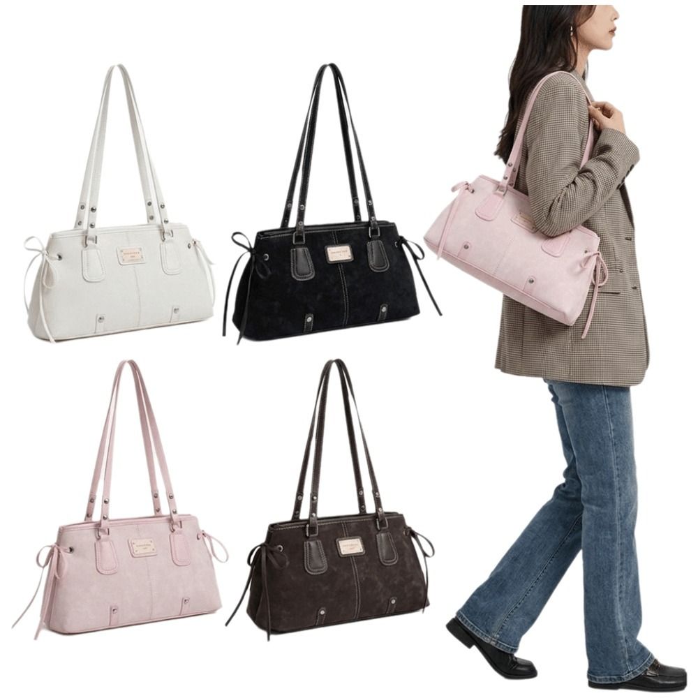 Korean Style Faux Leather Tote - đánh giá và giá Structured Handbag Top Handle
