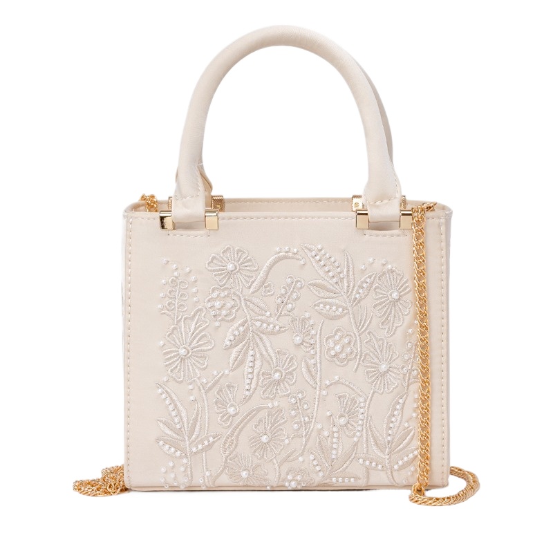 Embroidered Pearl Handbag Vint - đánh giá và giá Structured Handbag Top Handle