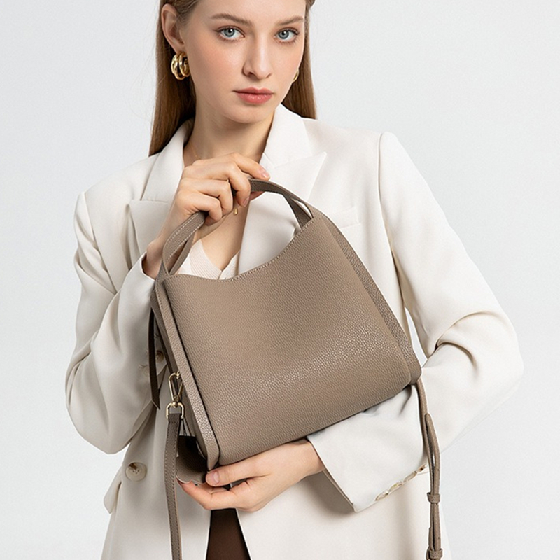 BURMINSA Genuine Pebbled Leath - đánh giá và giá Structured Handbag Top Handle