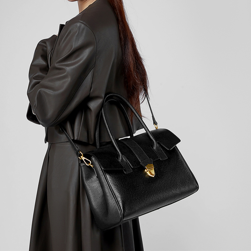 BURMINSA Genuine Leather Top H - đánh giá và giá Structured Handbag Top Handle