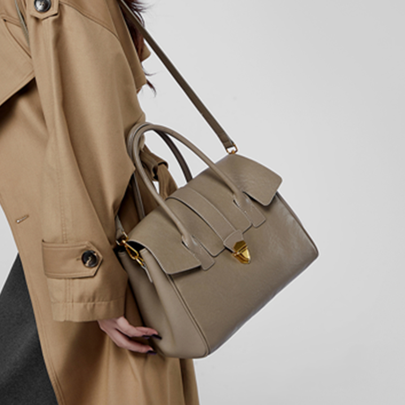 BURMINSA Genuine Leather Top H - đánh giá và giá Structured Handbag Top Handle