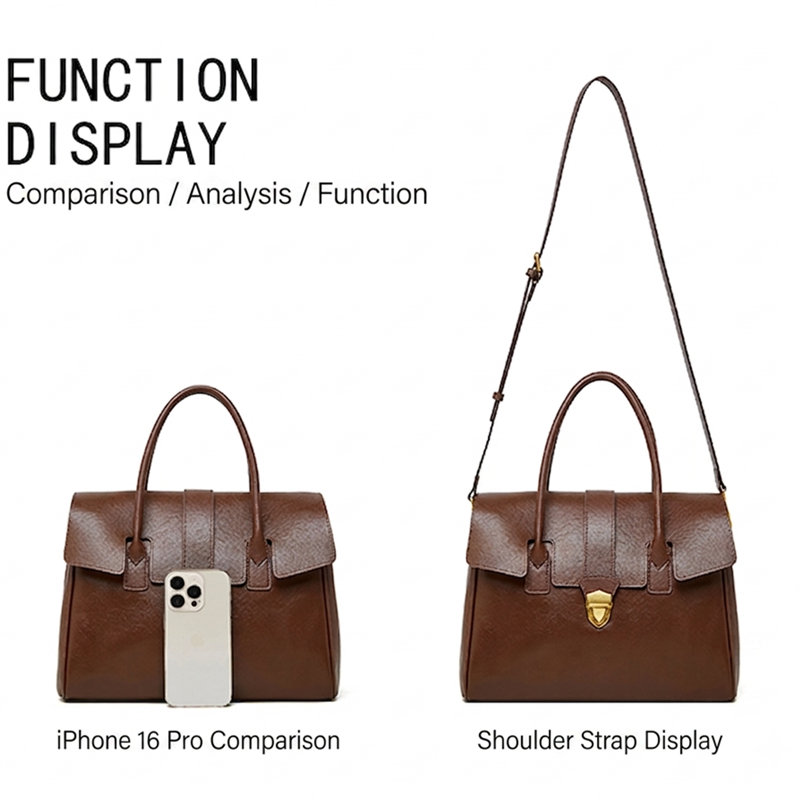 BURMINSA Genuine Leather Top H - đánh giá và giá Structured Handbag Top Handle