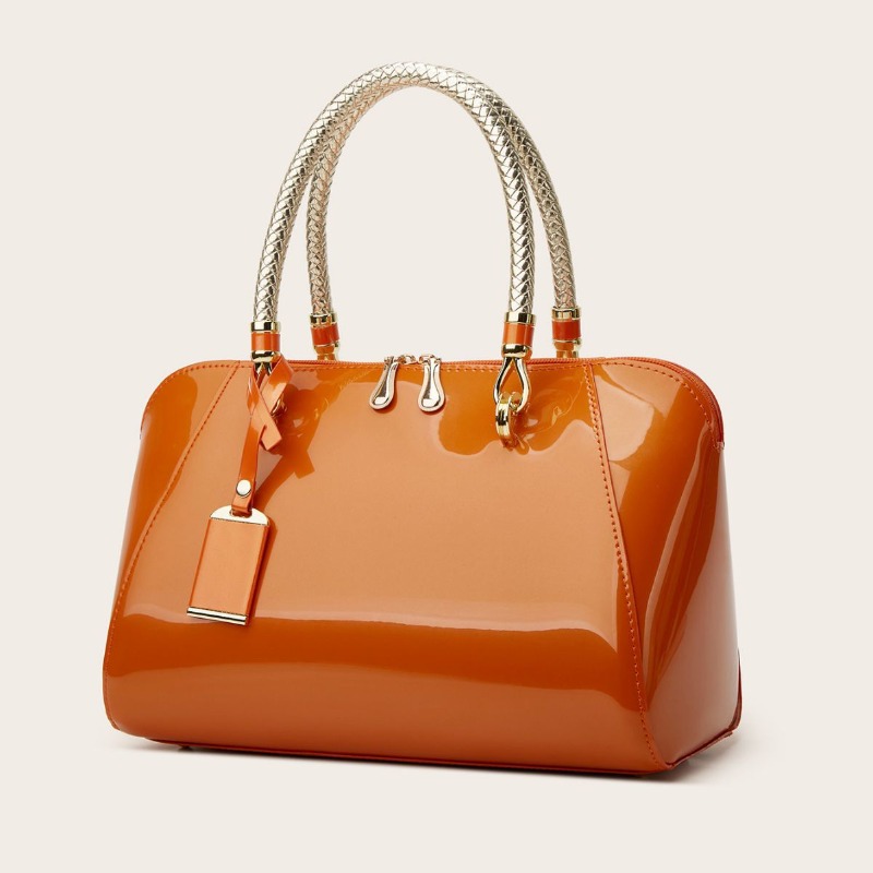 2026 New Women Patent Leather  - đánh giá và giá Structured Handbag Top Handle