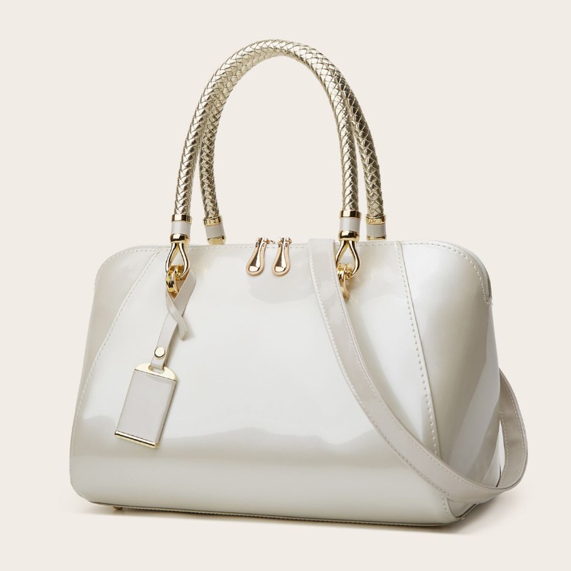 2026 New Women Patent Leather  - đánh giá và giá Structured Handbag Top Handle