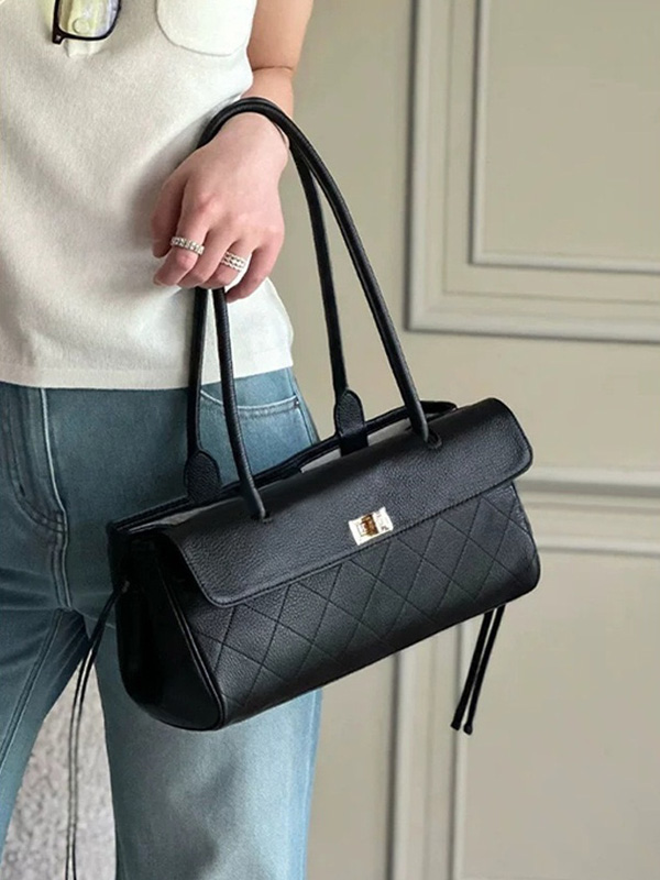 CLAREGQI  2026 New Genuine Lea - đánh giá và giá Structured Handbag Top Handle
