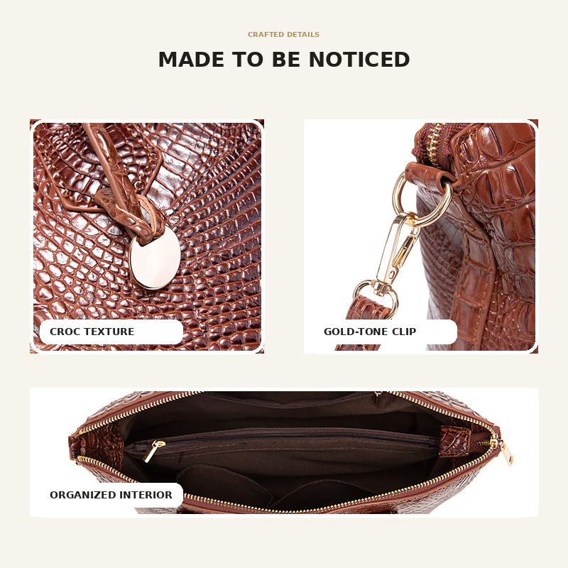 Women's Vintage Crocodile Patt - đánh giá và giá Structured Handbag Top Handle